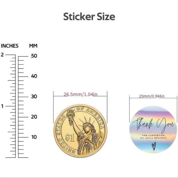 - Sale !🌈500 Thank You Roll Stickers Adhesive Holographic Sticke… - Picture 4 of 9